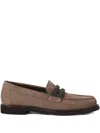 Brunello Cucinelli Suede Penny Loafers In Multi