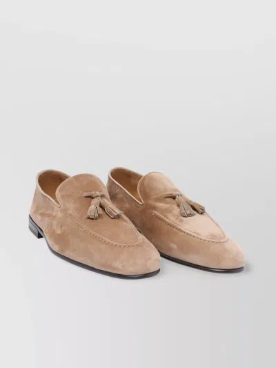 Brunello Cucinelli Suede Penny Loafers Tassel Detail
