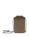 Brunello Cucinelli Logo-debossed Leather Case In Brown
