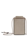 Brunello Cucinelli Logo-debossed Leather Case In Beige