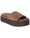 Brunello Cucinelli Woman Sandals Charcoal Size 8 Leather In Brown