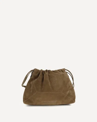 Brunello Cucinelli Suede Pouch Bag In Pink