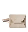 Brunello Cucinelli Suede Pouch Bag Charm In Neutral