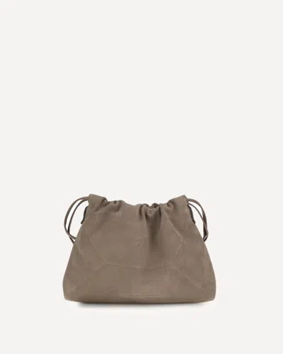 Brunello Cucinelli Suede Pouch Bag In Neutral