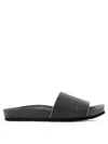 Brunello Cucinelli Leather Slippers In Gray