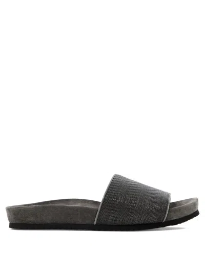BRUNELLO CUCINELLI BRUNELLO CUCINELLI SUEDE "PRECIOUS" SLIDES