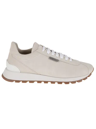 Brunello Cucinelli Suede Runners With Shiny Monili Label