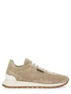 Brunello Cucinelli Suede Running Sneaker In Nude
