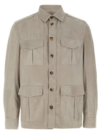 BRUNELLO CUCINELLI BRUNELLO CUCINELLI SUEDE SAHARAN JACKET