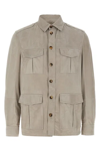 BRUNELLO CUCINELLI BRUNELLO CUCINELLI SUEDE SAHARAN JACKET
