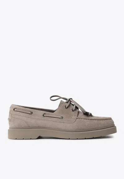 BRUNELLO CUCINELLI SAIL SUEDE PENNY LOAFERS
