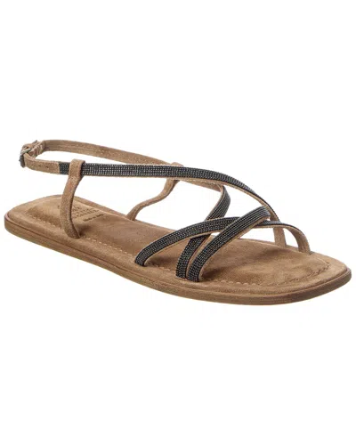 Brunello Cucinelli Suede Sandal In Brown