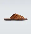 Brunello Cucinelli Woven Leather Sandals In Brown