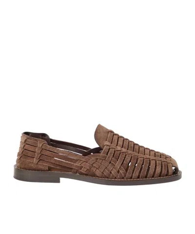 Brunello Cucinelli Suede Sandals In Brown