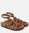 Brunello Cucinelli Suede Sandals In Brown