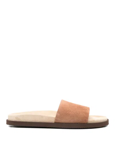 Brunello Cucinelli Suede Sandals In Brown