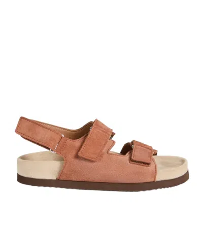Brunello Cucinelli Kids' Suede Sandals In Pink