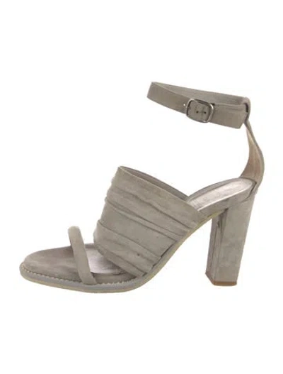 Pre-owned Brunello Cucinelli Suede Sandals In Gray