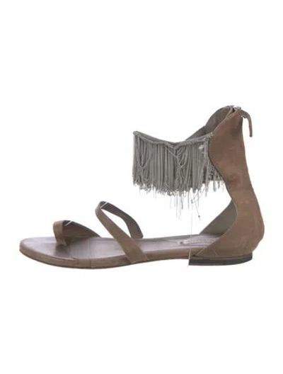Pre-owned Brunello Cucinelli Suede Sandals In Multicolor