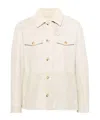 Brunello Cucinelli Suede Shearling-collar Jacket In White