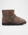 Brunello Cucinelli Suede Shearling-lined Ankle Boots In Brown