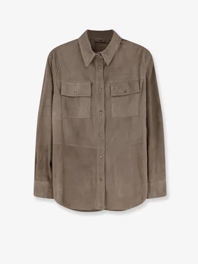 Brunello Cucinelli Long Sleeve Shirt In Gray