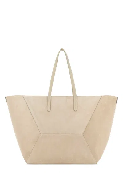 Brunello Cucinelli Suede Shopping Handbag 34 Cm X 34 Cm X 24 Cm In Beige O Tan