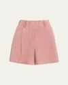 Brunello Cucinelli Suede Shorts In Peony Pink
