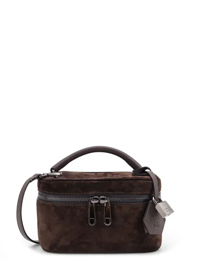 Brunello Cucinelli Suede Shoulder Bag In Brown