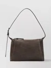 Brunello Cucinelli Suede Shoulder Bag Monile Detail In Brown