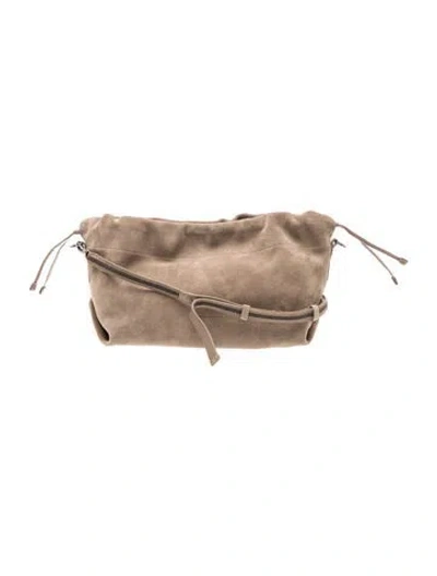 Pre-owned Brunello Cucinelli Suede Shoulder Bag In Neutral