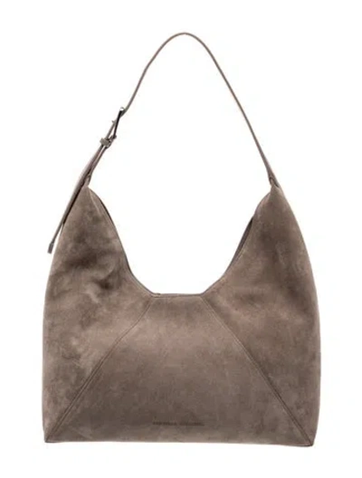 Pre-owned Brunello Cucinelli Suede Shoulder Bag W/ Tags In Gray