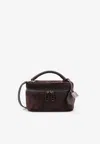 Brunello Cucinelli Suede Shoulder Bag With Padlock In Brown