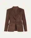 Brunello Cucinelli Suede Single-breasted Blazer Jacket