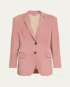 Brunello Cucinelli Suede Single-breasted Blazer In Peony Pink
