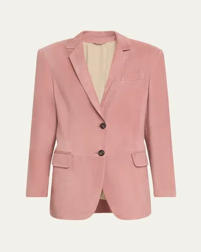 BRUNELLO CUCINELLI SUEDE SINGLE-BREASTED BLAZER