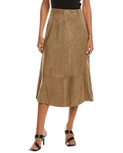 Brunello Cucinelli Suede Skirt In Brown