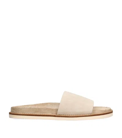 BRUNELLO CUCINELLI SUEDE SLIDES