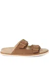 Brunello Cucinelli Urban Slides In Washed Suede In Brown