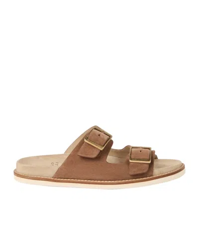 BRUNELLO CUCINELLI BRUNELLO CUCINELLI DOUBLE-BUCKLE FASTENED OPEN-TOE SLIDES
