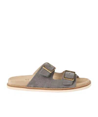 BRUNELLO CUCINELLI BRUNELLO CUCINELLI DOUBLE-BUCKLE FASTENED OPEN-TOE SLIDES
