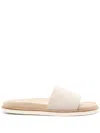 Brunello Cucinelli Suede Slides In Neutrals