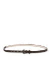 Brunello Cucinelli Suede Slim Western Belt In Multi