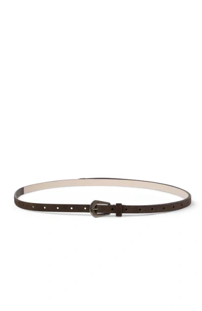 Brunello Cucinelli Suede Slim Western Belt In Multi