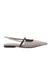 Brunello Cucinelli Slingback Flats In Gray