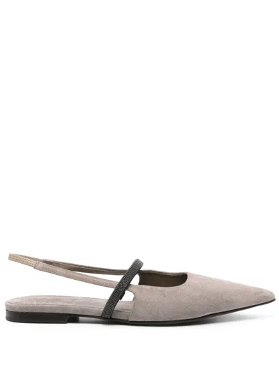 BRUNELLO CUCINELLI SUEDE SLINGBACK BALLERINAS