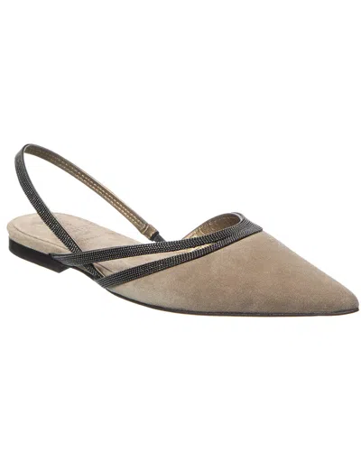 Brunello Cucinelli Woman Ballet Flats Dove Grey Size 9 Soft Leather