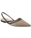 Brunello Cucinelli Woman Ballet Flats Dove Grey Size 9 Soft Leather In Beige