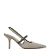 Brunello Cucinelli Sling-back Pointed Toe Stiletto Pumps In Multi