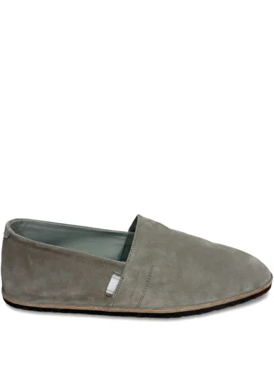 Brunello Cucinelli Suede Slip-on Espadrilles In Gray